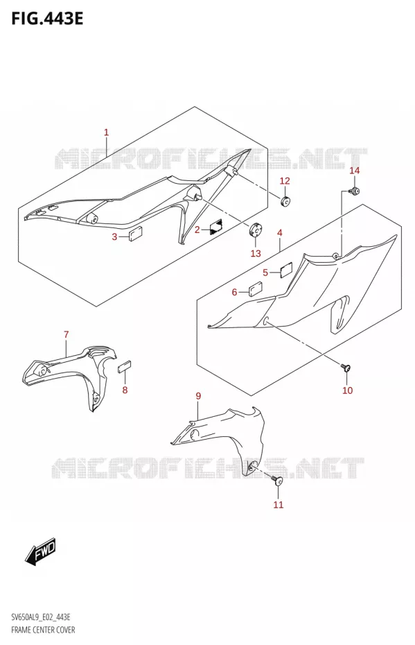 CENTRAL FAIRINGTRAL (SV650AUL9 E02) Suzuki MOTO 650 SV 2019  SV650A L9 (E02)