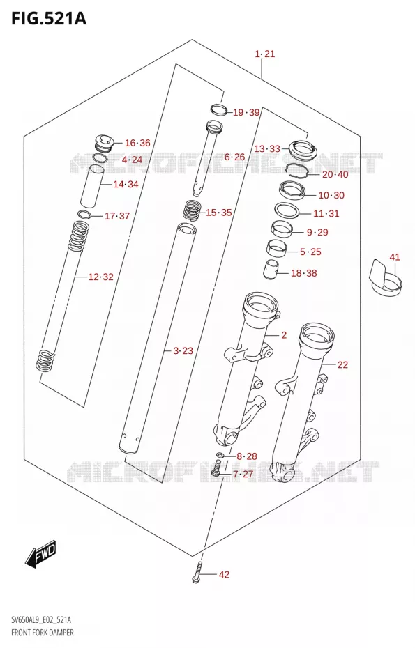 FRONT FORKRTISSEUR AVT (SV650AL9 E02) Suzuki MOTO 650 SV 2019  SV650A L9 (E02)