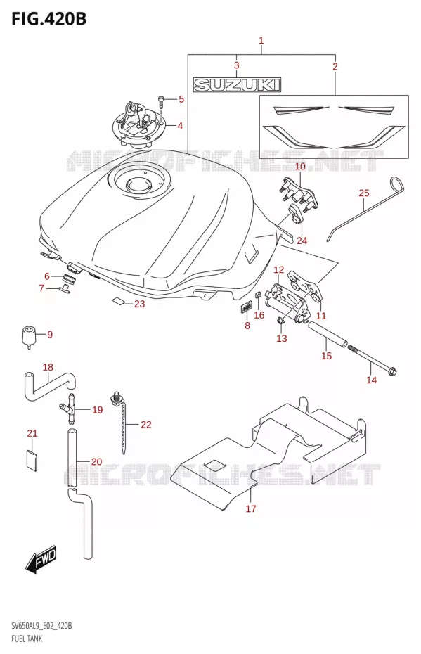 FUEL TANK ESS (SV650AL9 E02) (FOR AGT) Suzuki MOTO 650 SV 2019  SV650A L9 (E02)