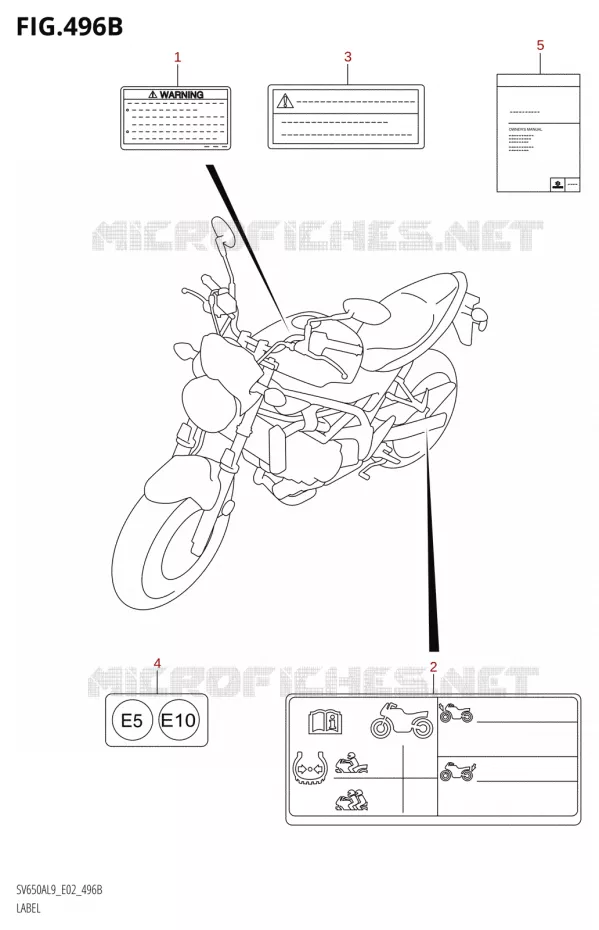 LABELTTE (SV650AL9 E19) Suzuki MOTO 650 SV 2019  SV650A L9 (E02)