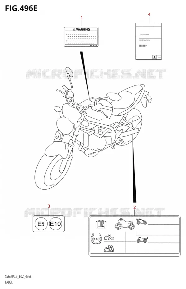 LABELTTE (SV650AUL9 E02) Suzuki MOTO 650 SV 2019  SV650A L9 (E02)