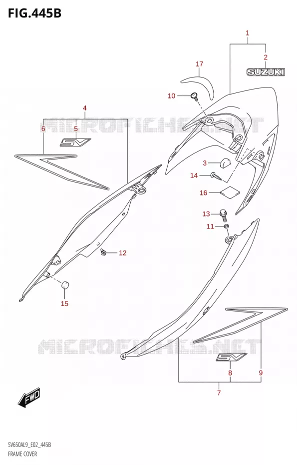 REAR FAIRINGS (SV650AL9 E02) (FOR AGT) Suzuki MOTO 650 SV 2019  SV650A L9 (E02)