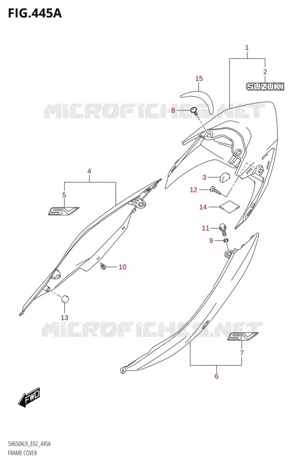 REAR FAIRINGS (SV650AL9 E02) (FOR YVB,QEB) Suzuki MOTO 650 SV 2019  SV650A L9 (E02)