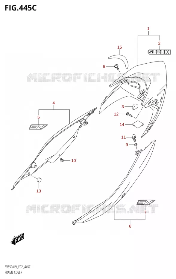 REAR FAIRINGS (SV650AL9 E19) (FOR YVB,QEB) Suzuki MOTO 650 SV 2019  SV650A L9 (E02)