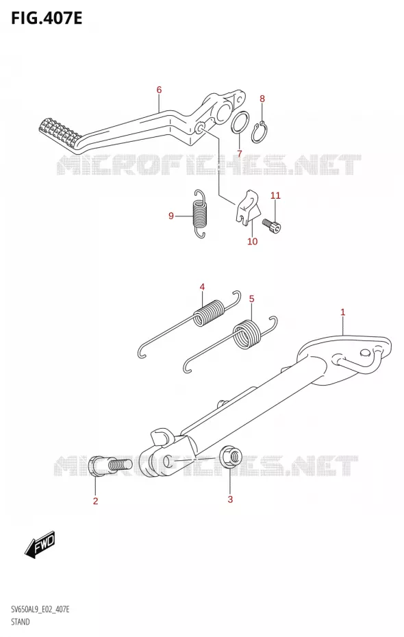STANDLE (SV650AUL9 E02) Suzuki MOTO 650 SV 2019  SV650A L9 (E02)