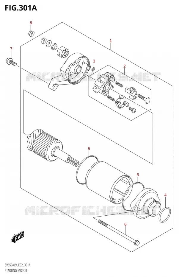 STARTER MOTOR Suzuki MOTO 650 SV 2019  SV650A L9 (E02)