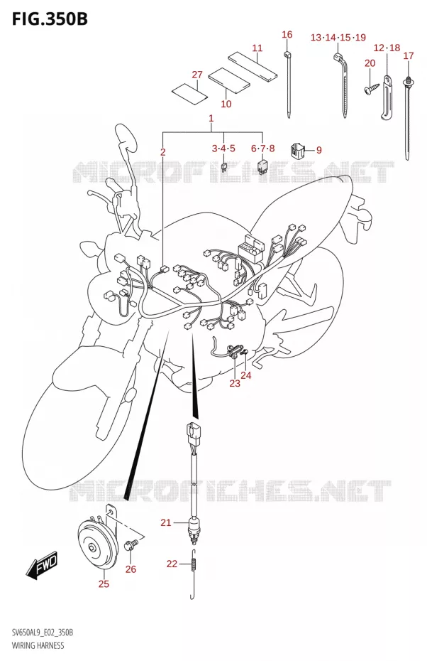 WIRING HARNESSU (SV650AL9 E19) Suzuki MOTO 650 SV 2019  SV650A L9 (E02)