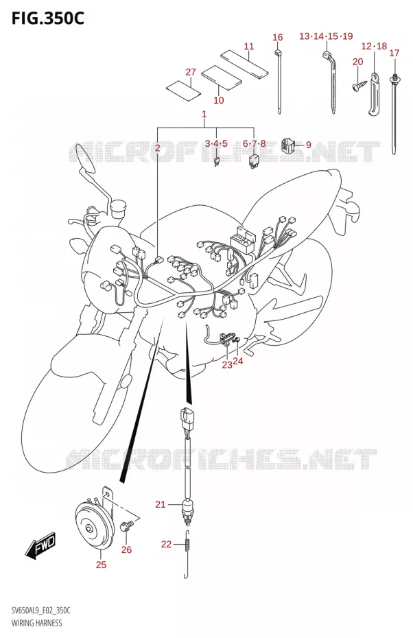 WIRING HARNESSU (SV650XAL9 E02) Suzuki MOTO 650 SV 2019  SV650XA L9 (E02)