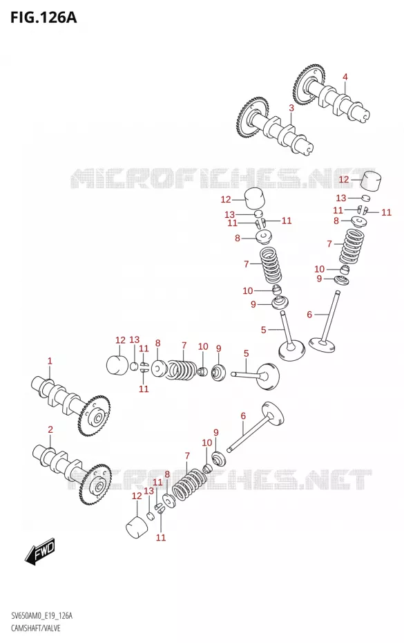 CAMSHAFT - VALVES Suzuki MOTO 650 SV 2020  SV650A (E19)