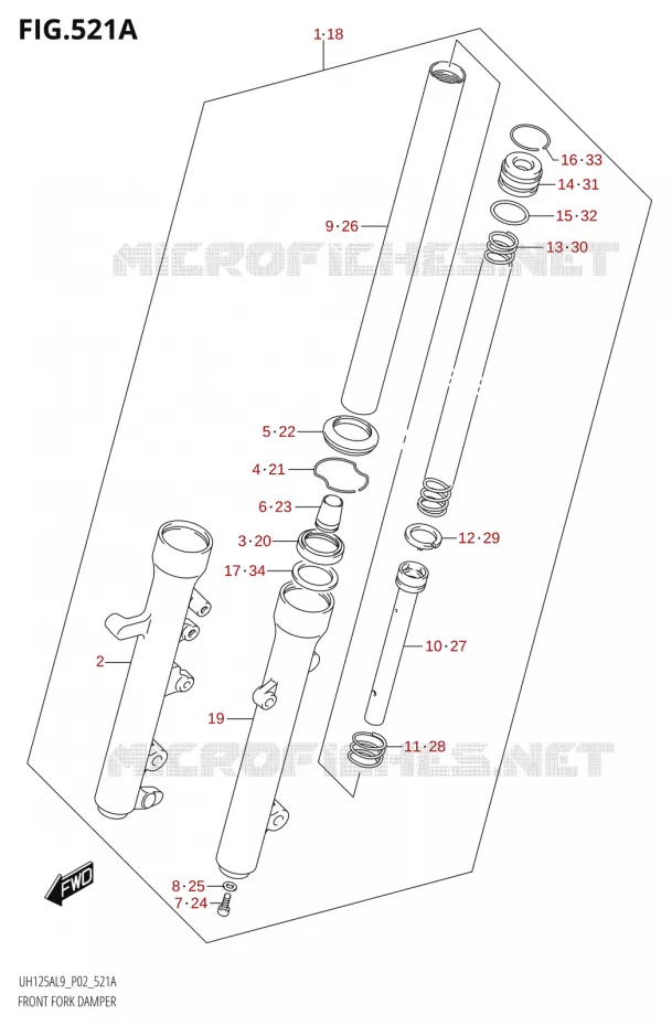 FRONT FORK Suzuki SCOOTER 125 BURGMAN 2019  UH125A L9 (P02)