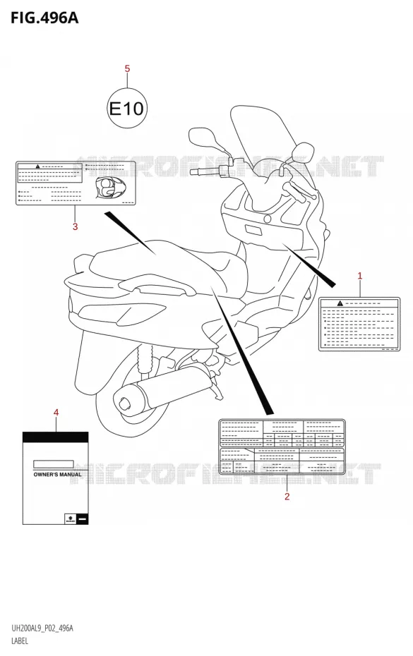 LABEL Suzuki SCOOTER 200 BURGMAN 2019  UH200A L9 (P02)