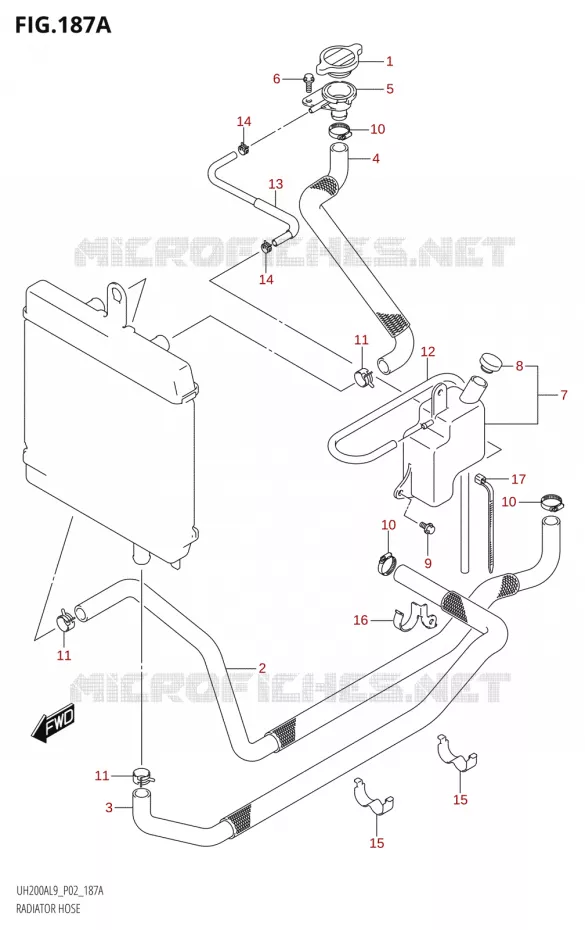 RADIATOR HOSE Suzuki SCOOTER 200 BURGMAN 2019  UH200A L9 (P02)