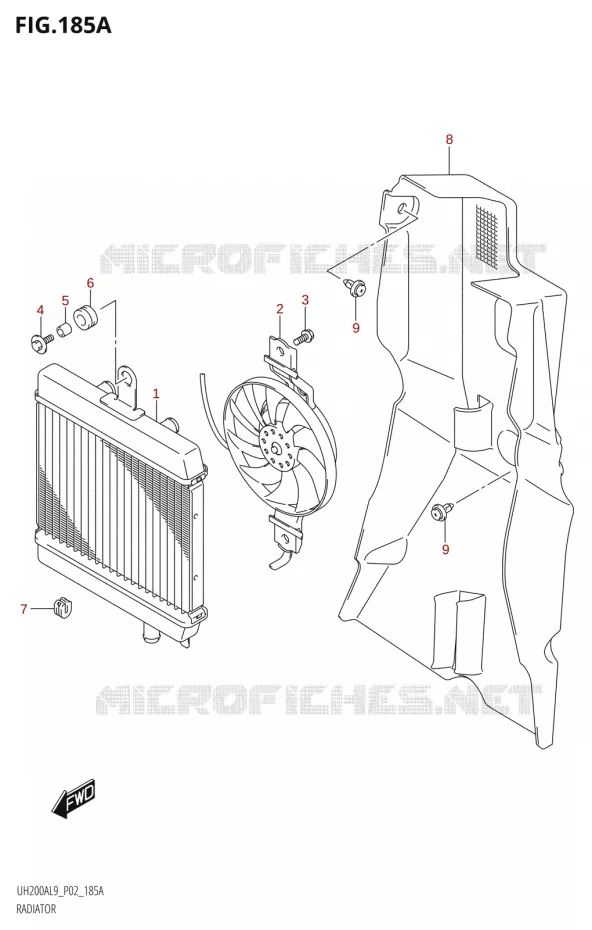 RADIATOR Suzuki SCOOTER 200 BURGMAN 2019  UH200A L9 (P02)