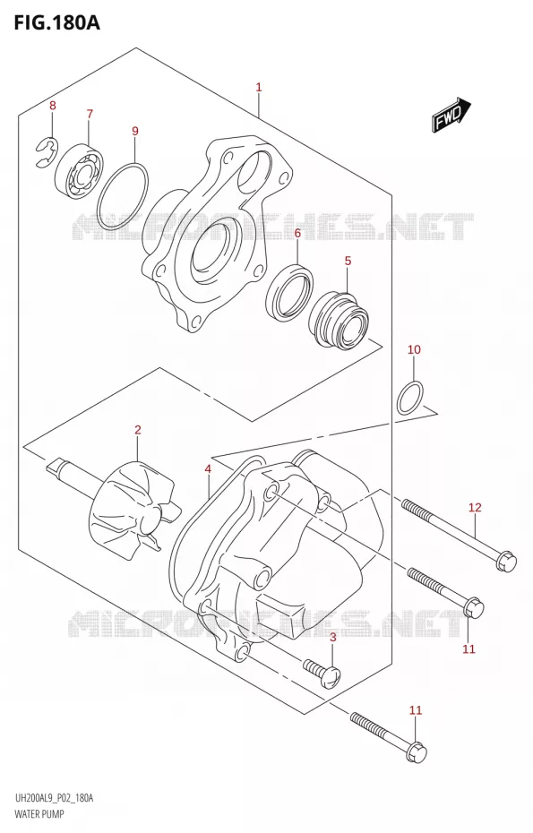 WATER PUMP Suzuki SCOOTER 200 BURGMAN 2019  UH200A L9 (P02)