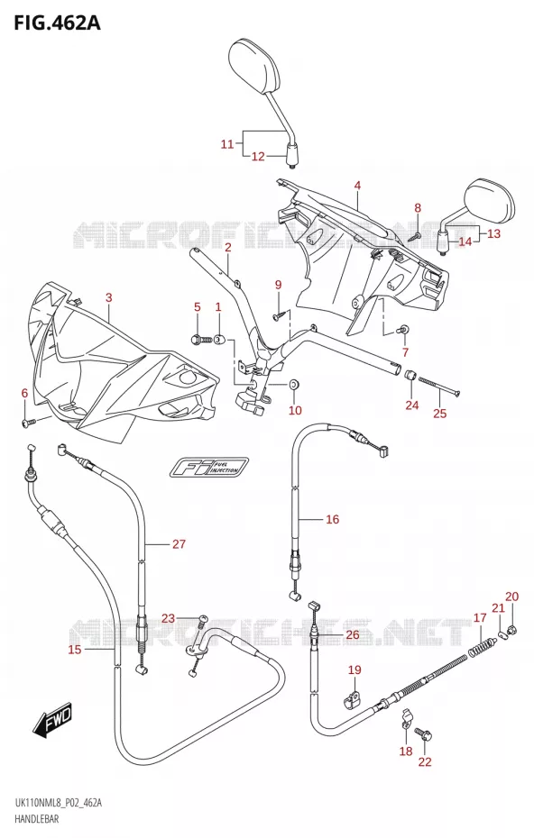 HANDLEBAR Suzuki SCOOTER 110 ADDRESS 2018  UK110NM L8 (P02)