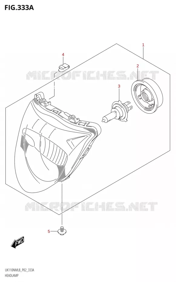 HEADLIGHT Suzuki SCOOTER 110 ADDRESS 2018  UK110NM L8 (P02)