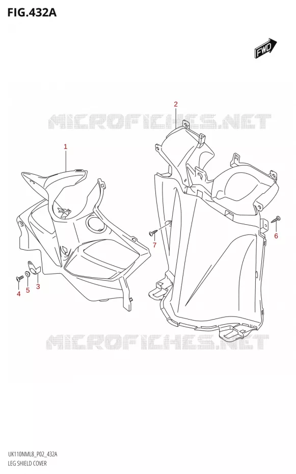 LEG SHIELD Suzuki SCOOTER 110 ADDRESS 2018  UK110NM L8 (P02)