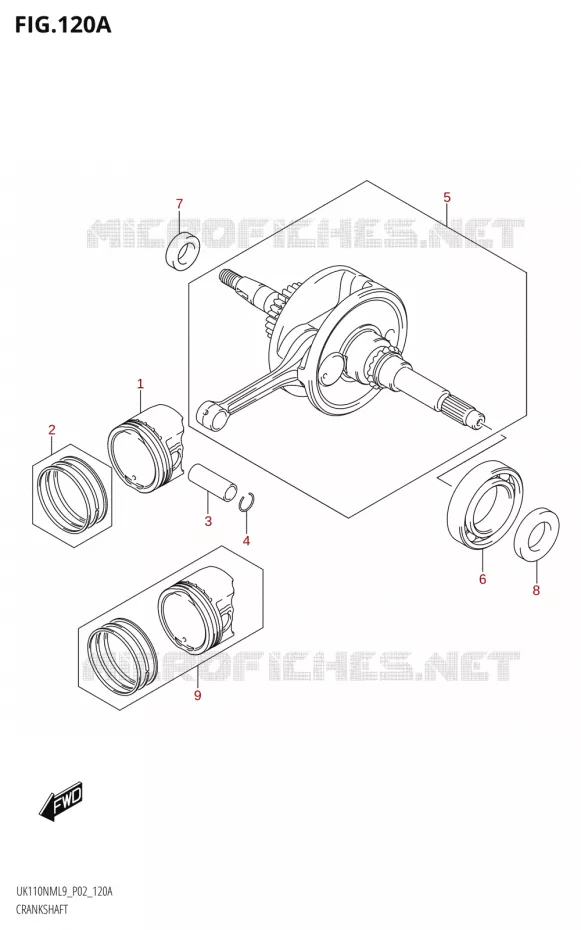 CRANKSHAFT Suzuki SCOOTER 110 ADDRESS 2019  UK110NM L9 (P02)