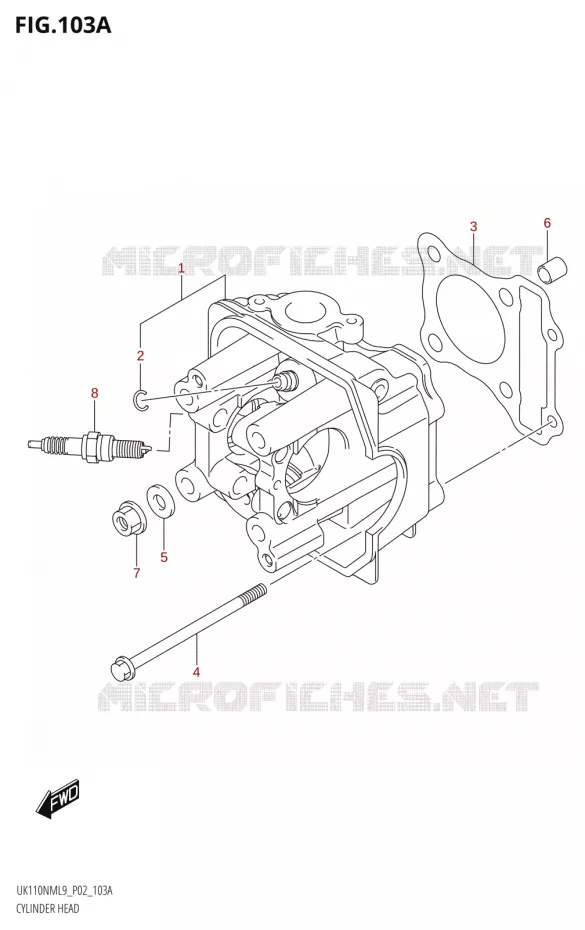 CYLINDER HEAD Suzuki SCOOTER 110 ADDRESS 2019  UK110NM L9 (P02)