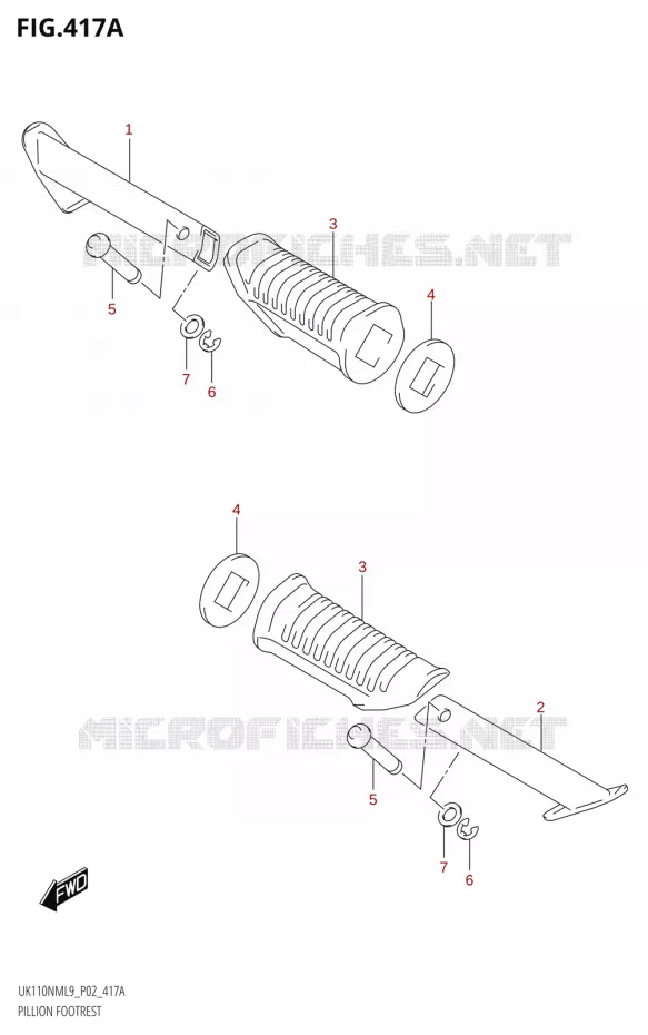 FOOTREST Suzuki SCOOTER 110 ADDRESS 2019  UK110NM L9 (P02)