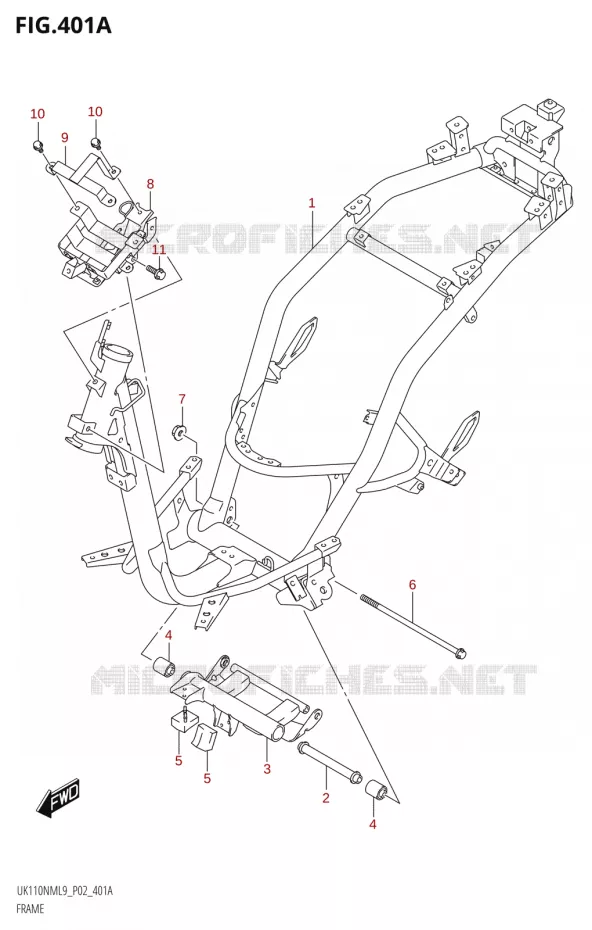 FRAME Suzuki SCOOTER 110 ADDRESS 2019  UK110NM L9 (P02)