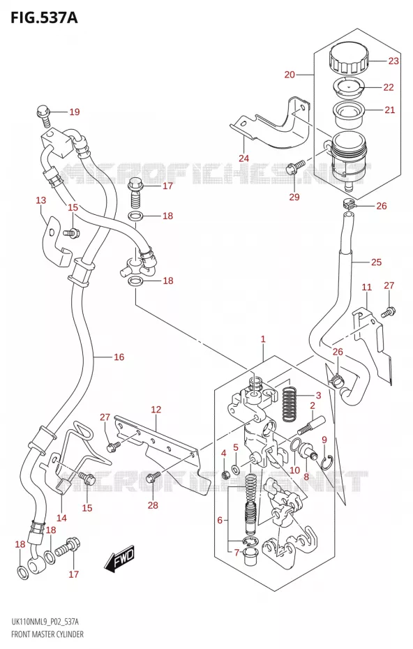FRONT MASTER CYLINDER Suzuki SCOOTER 110 ADDRESS 2019  UK110NM L9 (P02)
