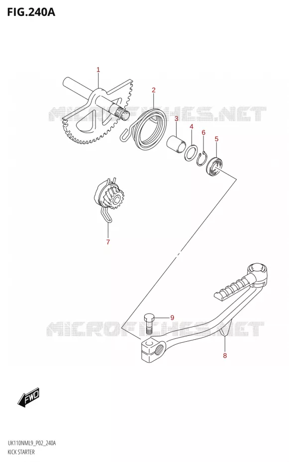 KICK STARTER Suzuki SCOOTER 110 ADDRESS 2019  UK110NM L9 (P02)