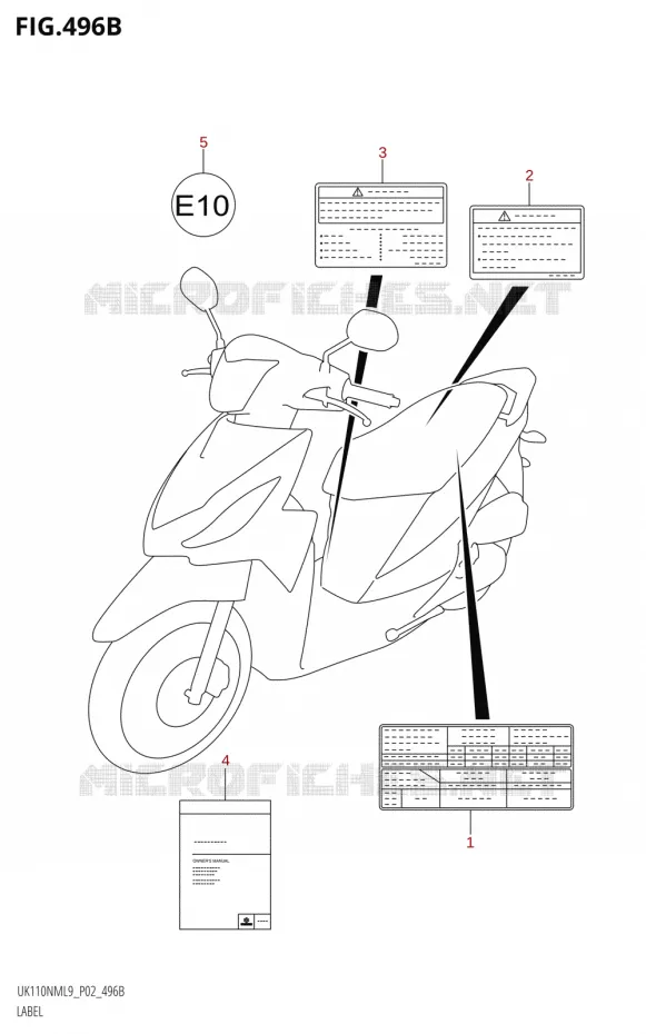 LABELTTE (P19) Suzuki SCOOTER 110 ADDRESS 2019  UK110NM L9 (P02)