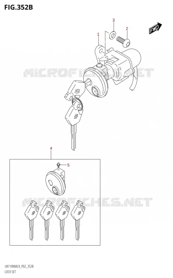 LOCK SETRE (P19) Suzuki SCOOTER 110 ADDRESS 2019  UK110NM L9 (P02)