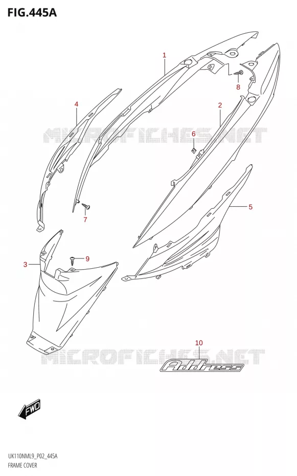 REAR FAIRING Suzuki SCOOTER 110 ADDRESS 2019  UK110NM L9 (P02)