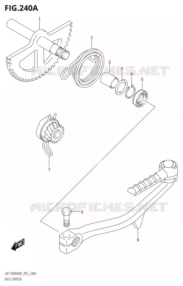 KICK STARTER Suzuki SCOOTER 110 ADDRESS 2020  UK110NM M0 (P02)