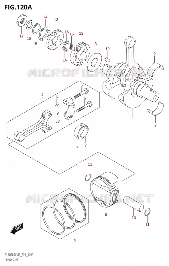 CRANKSHAFT Suzuki MOTO 1050 V-STROM 2020  DL1050RC M0 (E21)