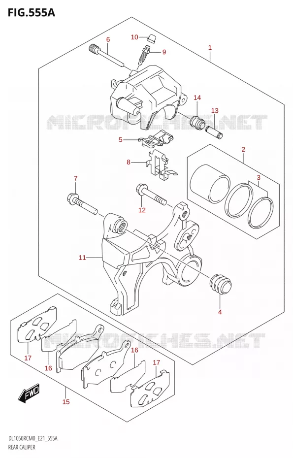 REAR CALIPER Suzuki MOTO 1050 V-STROM 2020  DL1050RC M0 (E21)