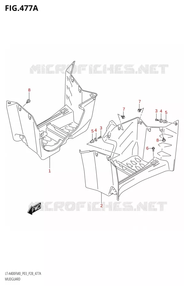 MUDGUARD Suzuki QUAD 400 KINGQUAD 2020  LT-A400F M0 (P28)