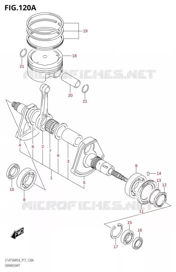 CRANKSHAFT Suzuki QUAD 750 KINGQUAD 2018  LT-A750XP L8 (P17)
