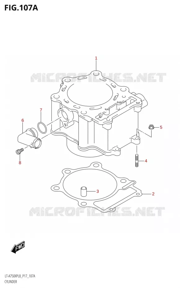CYLINDER Suzuki QUAD 750 KINGQUAD 2018  LT-A750XP L8 (P17)