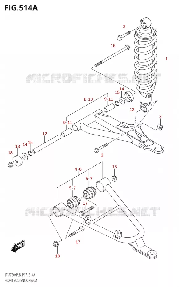 FRONT SUSPENSION ARM Suzuki QUAD 750 KINGQUAD 2018  LT-A750XP L8 (P17)