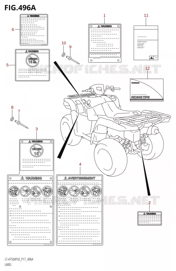 LABEL Suzuki QUAD 750 KINGQUAD 2018  LT-A750XP L8 (P17)