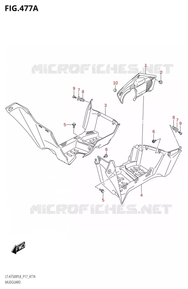 MUDGUARD Suzuki QUAD 750 KINGQUAD 2018  LT-A750XP L8 (P17)