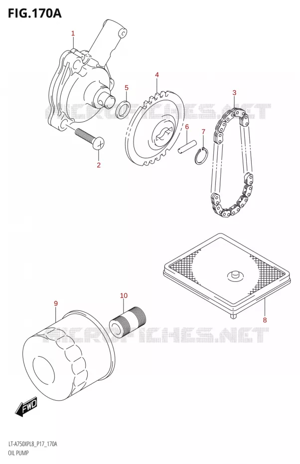OIL PUMP Suzuki QUAD 750 KINGQUAD 2018  LT-A750XP L8 (P17)