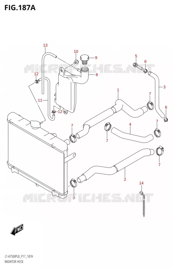 RADIATOR HOSE Suzuki QUAD 750 KINGQUAD 2018  LT-A750XP L8 (P17)