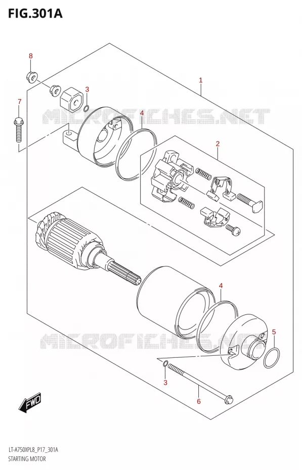 STARTER MOTOR Suzuki QUAD 750 KINGQUAD 2018  LT-A750XP L8 (P17)