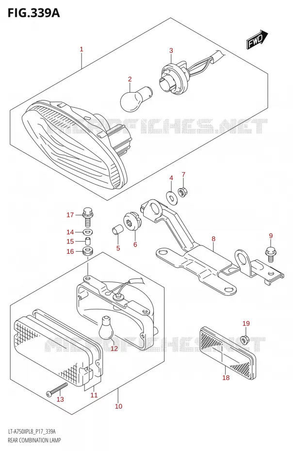 TAIL LIGHT ASSY Suzuki QUAD 750 KINGQUAD 2018  LT-A750XP L8 (P17)