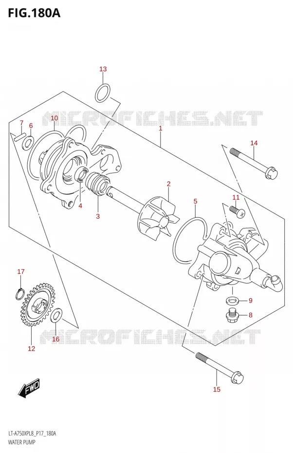WATER PUMP Suzuki QUAD 750 KINGQUAD 2018  LT-A750XP L8 (P17)
