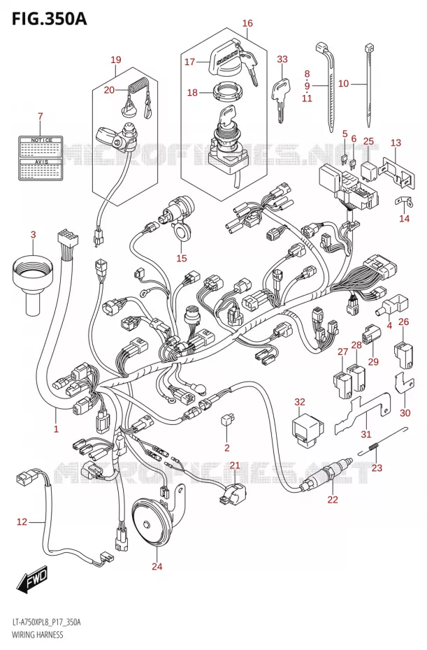 WIRING HARNESS Suzuki QUAD 750 KINGQUAD 2018  LT-A750XP L8 (P17)