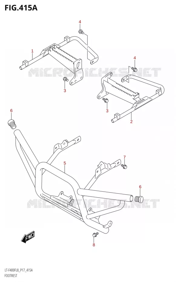 FOOTREST Suzuki QUAD 400 KINGQUAD 2018  LT-F400F L8 (P17)