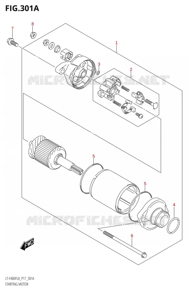 STARTER MOTOR Suzuki QUAD 400 KINGQUAD 2018  LT-F400F L8 (P17)