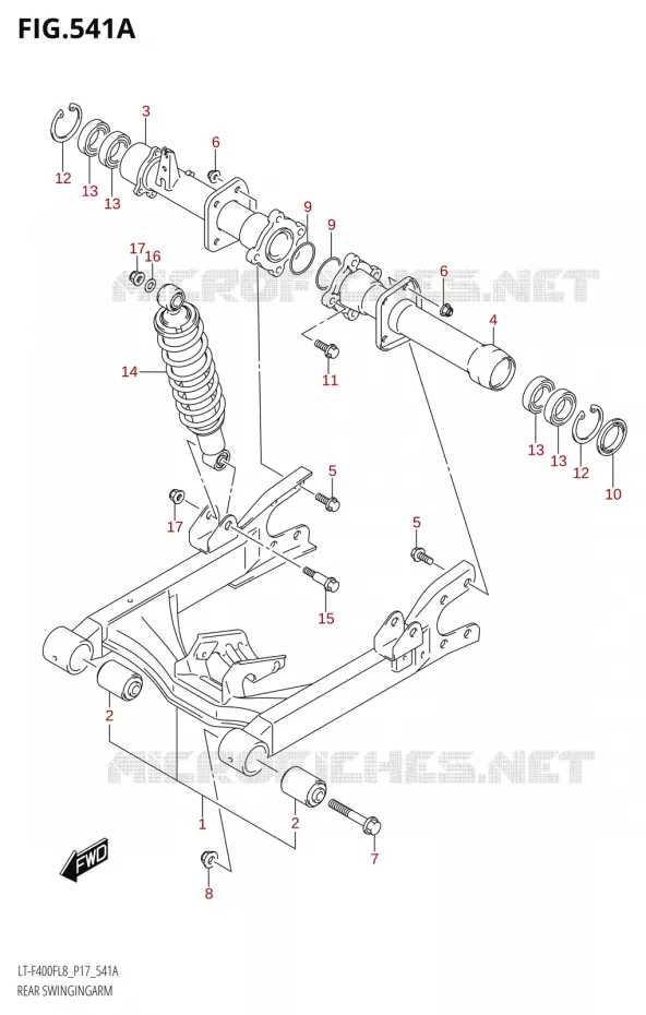 SWINGARM Suzuki QUAD 400 KINGQUAD 2018  LT-F400F L8 (P17)