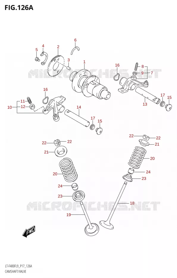 CAMSHAFT - VALVES Suzuki QUAD 400 KINGQUAD 2019  LT-F400F L9 (P17)