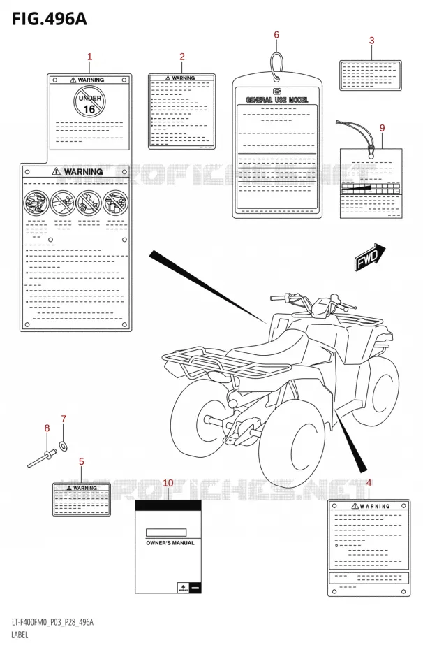 LABELTTE (LT-F400FM0 P03) Suzuki QUAD 400 KINGQUAD 2020  LT-F400F M0 (P28)